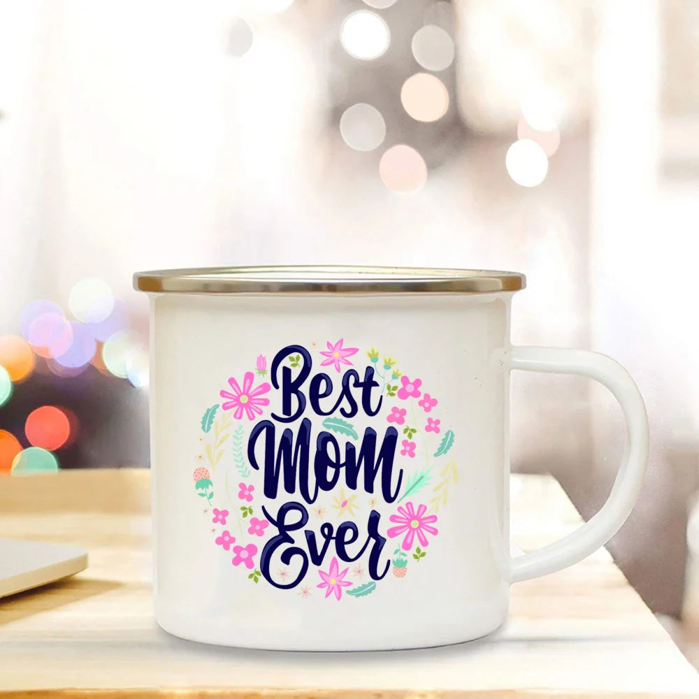 Rustic Enamel Mug - Unique Gift for Mom
