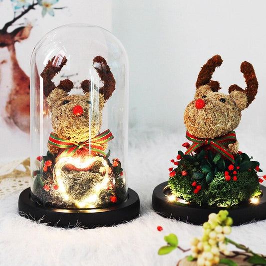 Christmas Tree & Reindeer Under Bell - Eternal Rose Store