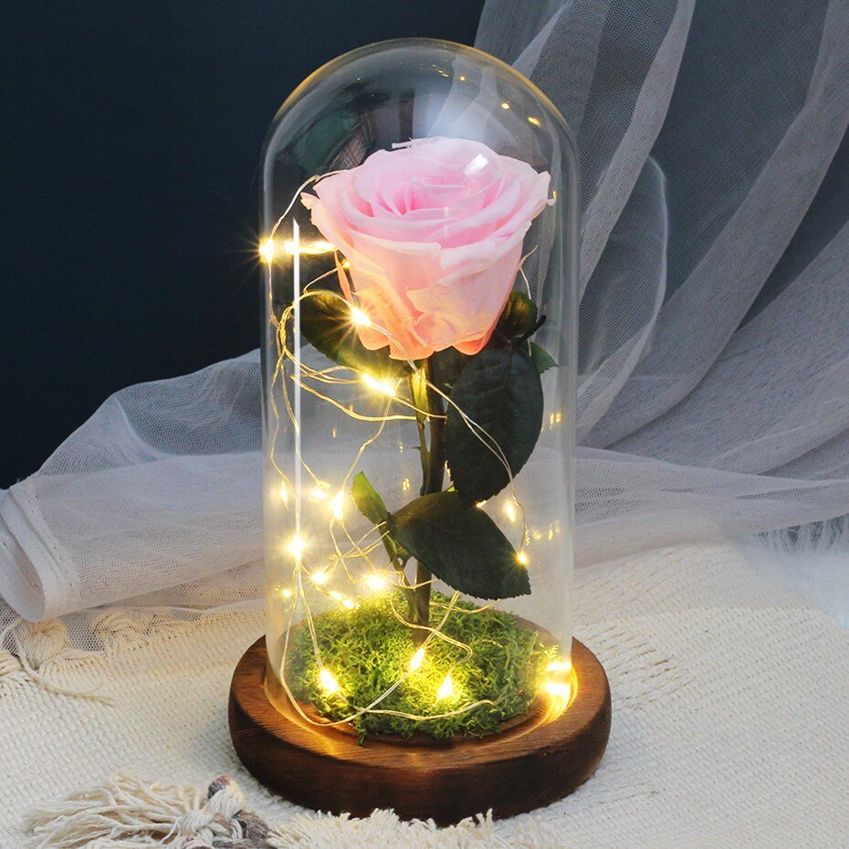 Eternal Rose Under Lighted Bell (Choice of Color) - Eternal Rose Store