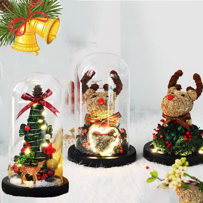 Christmas Tree & Reindeer Under Bell - Eternal Rose Store