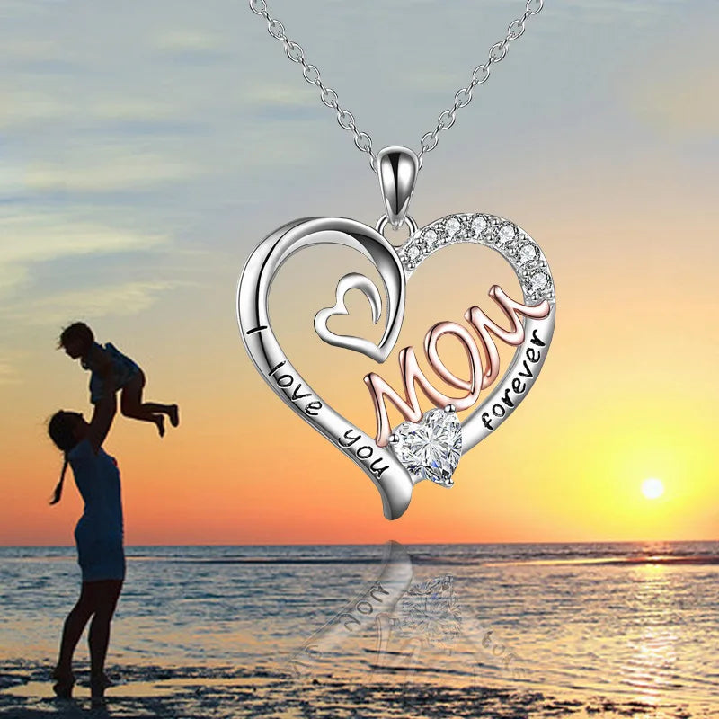 Necklace with Cubic Zirconia Pendant - An Elegant Gift for Mom