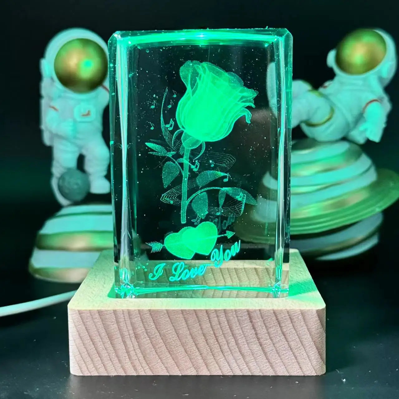 3D Crystal Rose Night Light - Unique Gift for Mom
