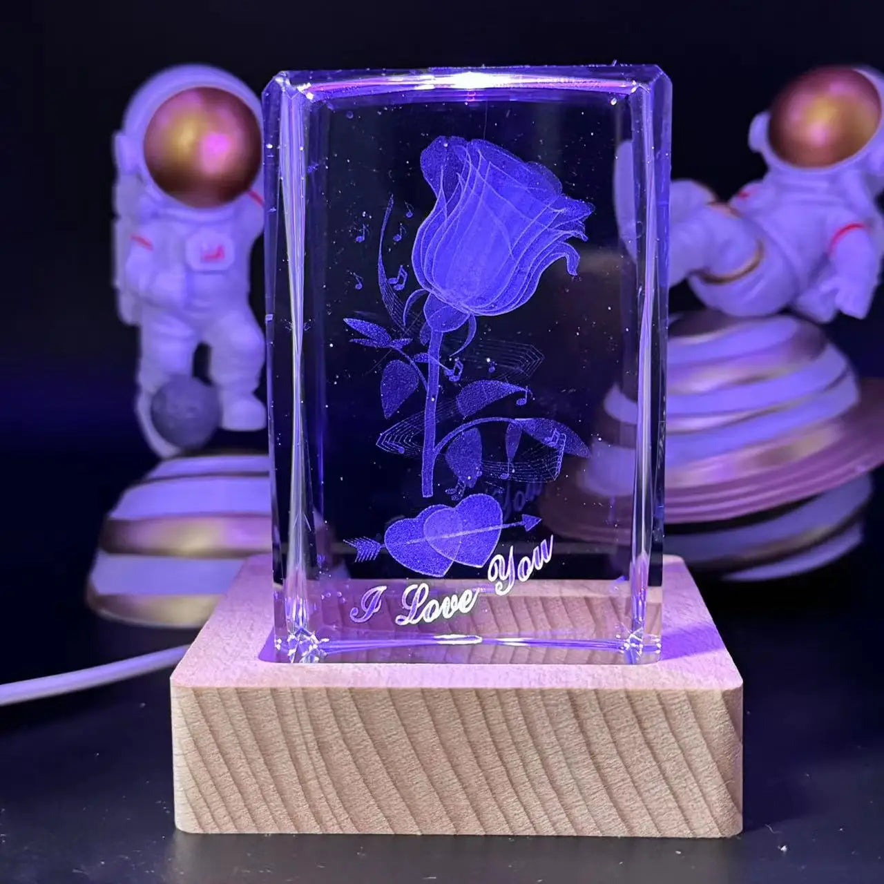 3D Crystal Rose Night Light - Unique Gift for Mom