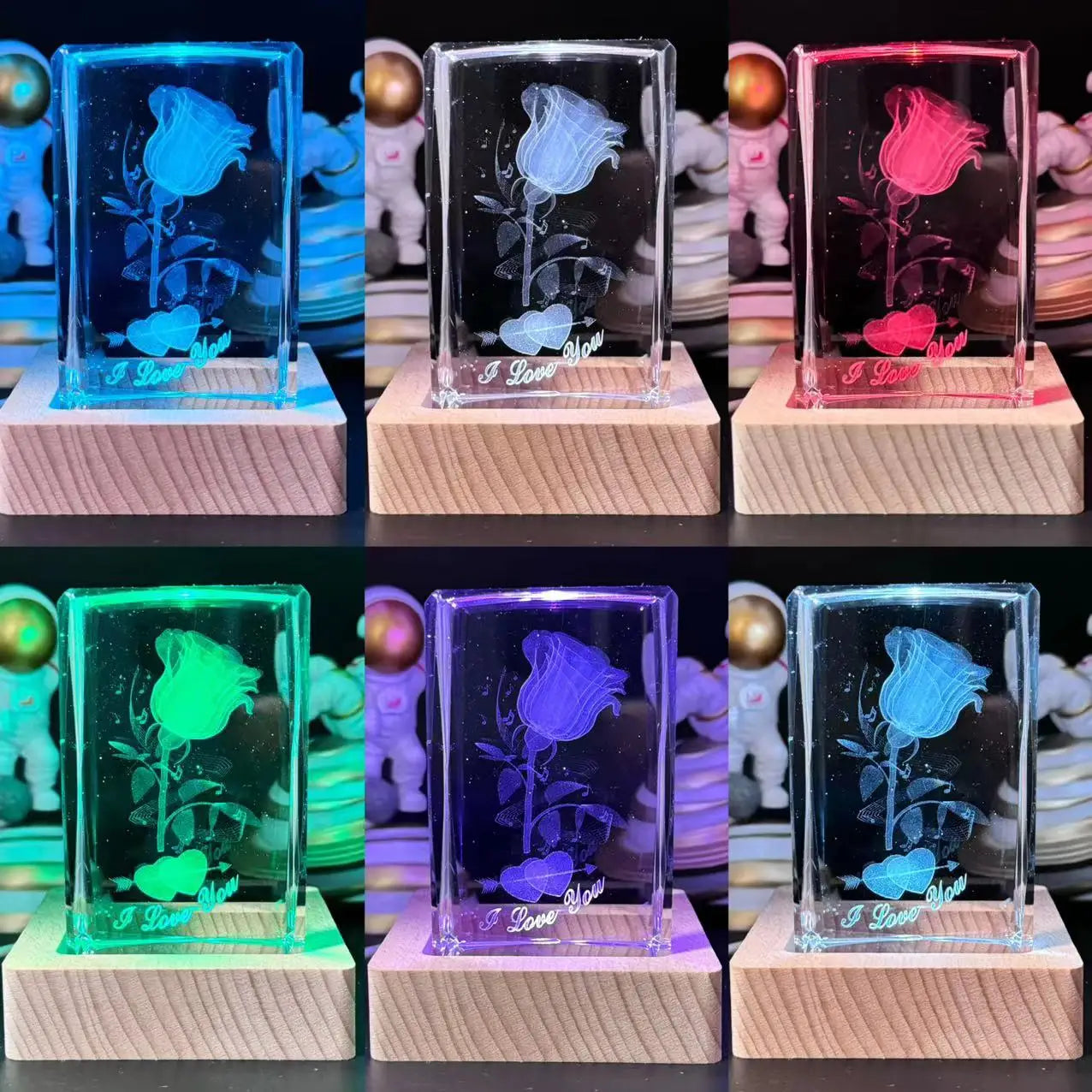 3D Crystal Rose Night Light - Unique Gift for Mom